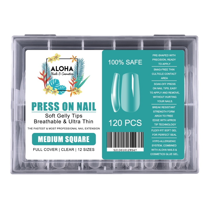 Press On Gelly Tips - Medium Square